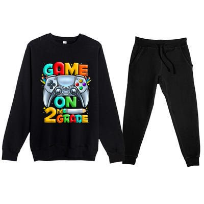 Game On 2nd Grade Back To School 2nd Grade Level Unlocked Premium Crewneck Sweatsuit Set