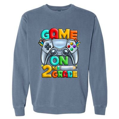 Game On 2nd Grade Back To School 2nd Grade Level Unlocked Garment-Dyed Sweatshirt