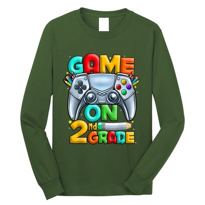 Game On 2nd Grade Back To School 2nd Grade Level Unlocked Long Sleeve Shirt