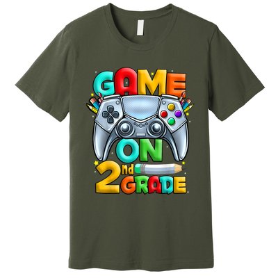 Game On 2nd Grade Back To School 2nd Grade Level Unlocked Premium T-Shirt