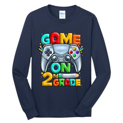 Game On 2nd Grade Back To School 2nd Grade Level Unlocked Tall Long Sleeve T-Shirt