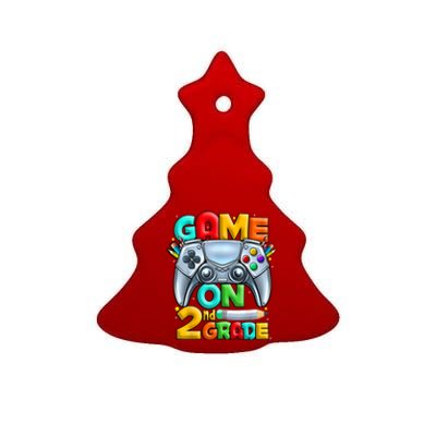 Game On 2nd Grade Back To School 2nd Grade Level Unlocked Ceramic Tree Ornament