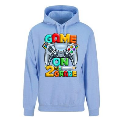 Game On 2nd Grade Back To School 2nd Grade Level Unlocked Unisex Surf Hoodie