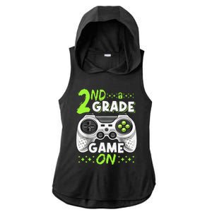 Game On 2nd Grade Back To School Funny Gamer Ladies PosiCharge Tri-Blend Wicking Draft Hoodie Tank