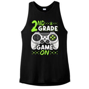 Game On 2nd Grade Back To School Funny Gamer Ladies PosiCharge Tri-Blend Wicking Tank