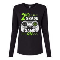 Game On 2nd Grade Back To School Funny Gamer Womens Cotton Relaxed Long Sleeve T-Shirt