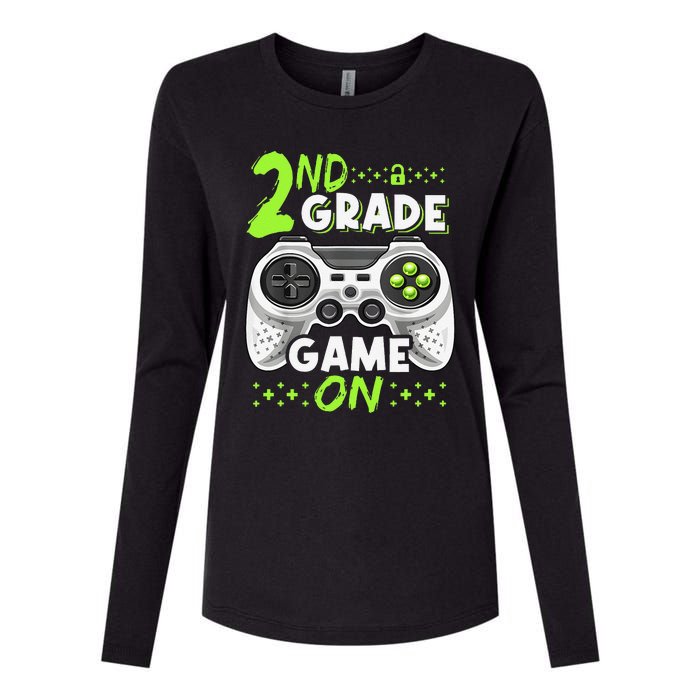 Game On 2nd Grade Back To School Funny Gamer Womens Cotton Relaxed Long Sleeve T-Shirt