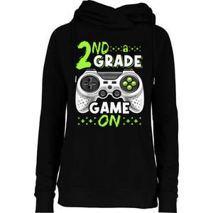 Game On 2nd Grade Back To School Funny Gamer Womens Funnel Neck Pullover Hood