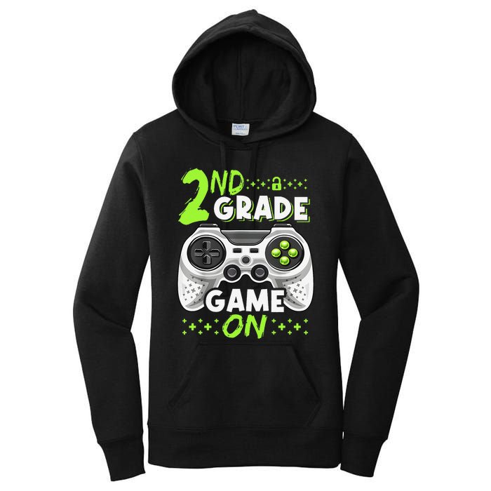 Game On 2nd Grade Back To School Funny Gamer Women's Pullover Hoodie