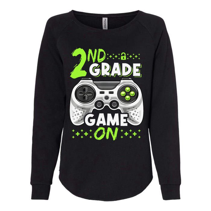 Game On 2nd Grade Back To School Funny Gamer Womens California Wash Sweatshirt