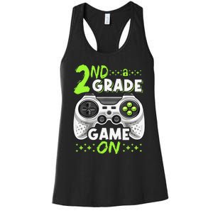 Game On 2nd Grade Back To School Funny Gamer Women's Racerback Tank