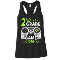 Game On 2nd Grade Back To School Funny Gamer Women's Racerback Tank