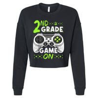 Game On 2nd Grade Back To School Funny Gamer Cropped Pullover Crew