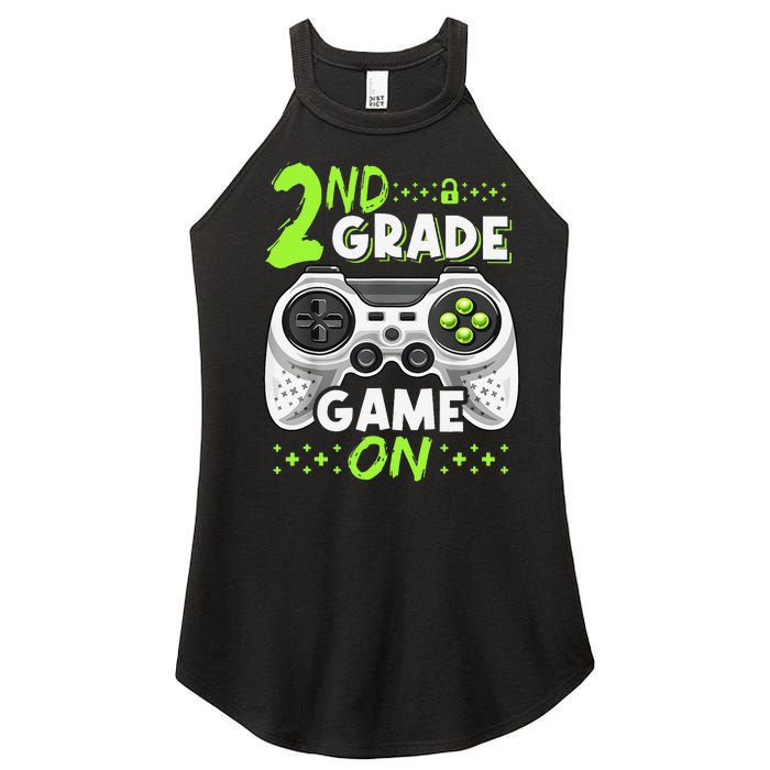 Game On 2nd Grade Back To School Funny Gamer Women's Perfect Tri Rocker Tank