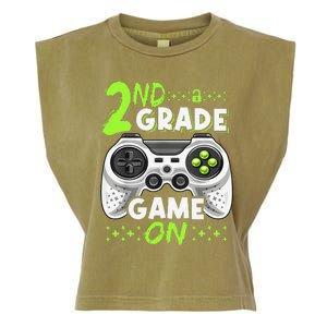 Game On 2nd Grade Back To School Funny Gamer Garment-Dyed Women's Muscle Tee