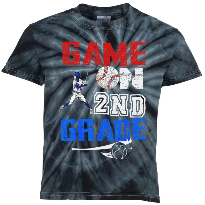 Game On 2nd Grade With Baseball Player First Day Of School Kids Tie-Dye T-Shirt