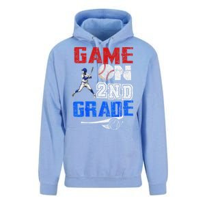 Game On 2nd Grade With Baseball Player First Day Of School Unisex Surf Hoodie