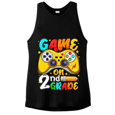 Game On 2nd Grade Back To School Gamer Ladies PosiCharge Tri-Blend Wicking Tank