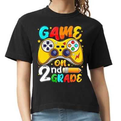 Game On 2nd Grade Back To School Gamer Comfort Colors Boxy T-Shirt