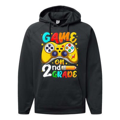 Game On 2nd Grade Back To School Gamer Performance Fleece Hoodie