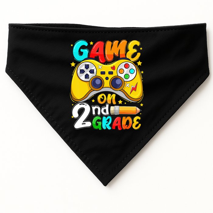 Game On 2nd Grade Back To School Gamer USA-Made Doggie Bandana