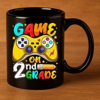 Game On 2nd Grade Back To School Gamer 11oz C Handle Ceramic Mug