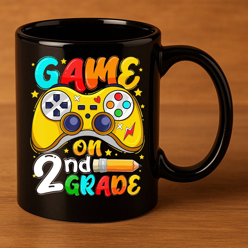 Game On 2nd Grade Back To School Gamer 11oz C Handle Ceramic Mug