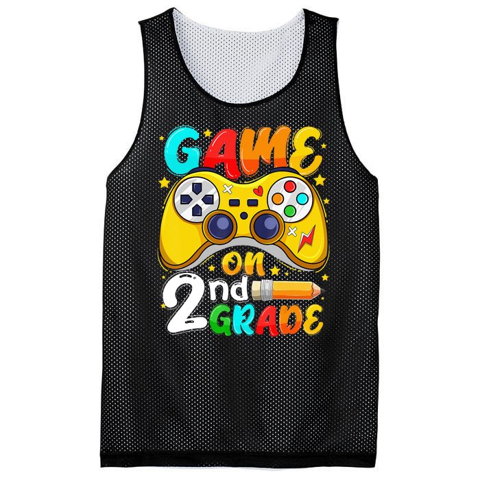 Game On 2nd Grade Back To School Gamer Mesh Reversible Basketball Jersey Tank