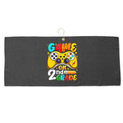 Game On 2nd Grade Back To School Gamer Large Microfiber Waffle Golf Towel