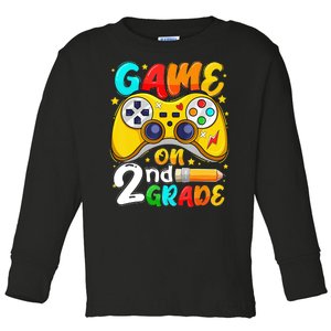 Game On 2nd Grade Back To School Gamer Toddler Long Sleeve Shirt