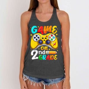 Game On 2nd Grade Back To School Gamer Women's Knotted Racerback Tank