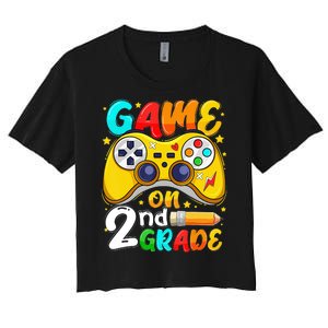 Game On 2nd Grade Back To School Gamer Women's Crop Top Tee