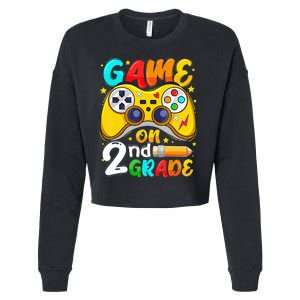 Game On 2nd Grade Back To School Gamer Cropped Pullover Crew