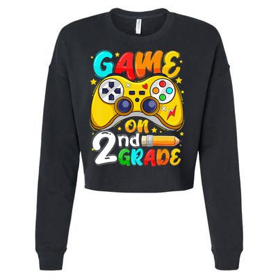 Game On 2nd Grade Back To School Gamer Cropped Pullover Crew