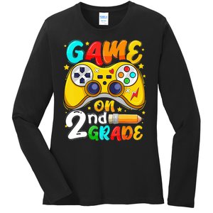 Game On 2nd Grade Back To School Gamer Ladies Long Sleeve Shirt