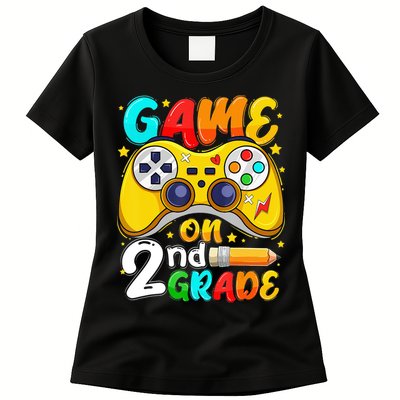 Game On 2nd Grade Back To School Gamer Womens T-Shirt