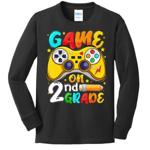 Game On 2nd Grade Back To School Gamer Kids Long Sleeve Shirt