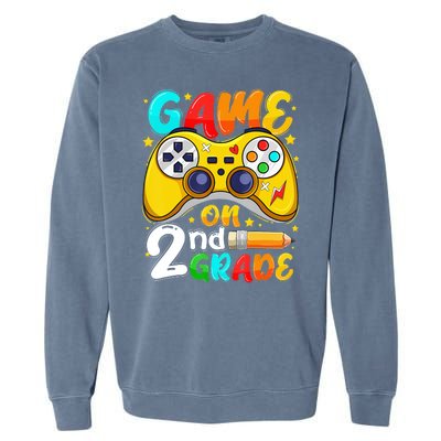 Game On 2nd Grade Back To School Gamer Garment-Dyed Sweatshirt