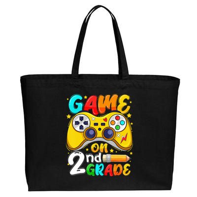 Game On 2nd Grade Back To School Gamer Cotton Canvas Jumbo Tote