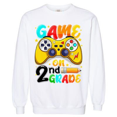 Game On 2nd Grade Back To School Gamer Garment-Dyed Sweatshirt