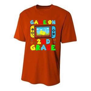 Game On 2nd Grade Back To School Funny Gamer Youth Performance Sprint T-Shirt