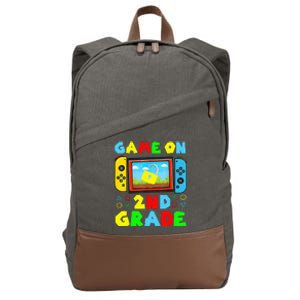 Game On 2nd Grade Back To School Funny Gamer Cotton Canvas Backpack