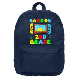 Game On 2nd Grade Back To School Funny Gamer 16 in Basic Backpack