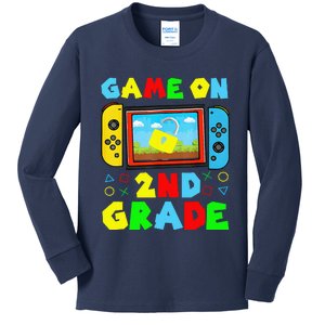 Game On 2nd Grade Back To School Funny Gamer Kids Long Sleeve Shirt