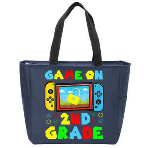 Game On 2nd Grade Back To School Funny Gamer Zip Tote Bag