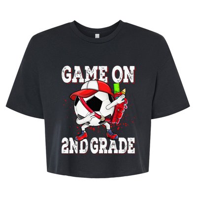 Game On 2nd Grade Soccer Dabbing Retro Player Backpack Bella+Canvas Jersey Crop Tee