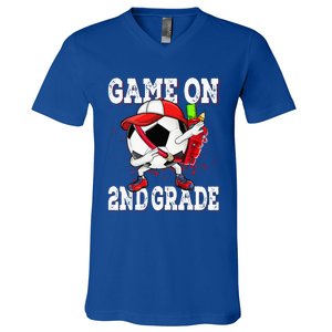 Game On 2nd Grade Soccer Dabbing Retro Player Backpack V-Neck T-Shirt