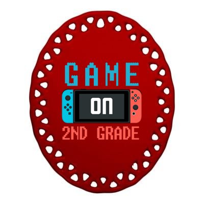 Game On 2nd Grade Ceramic Oval Ornament