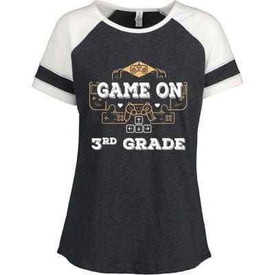 Game On 3Rd Grade Cool Back To School Gamers Gift Enza Ladies Jersey Colorblock Tee