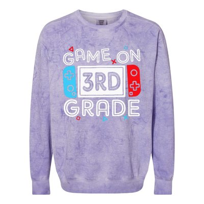 Game On 3rd Grade Third Back To School First Day Kids Colorblast Crewneck Sweatshirt